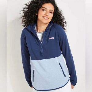 Vineyard Vines Shop Dreamcloth Color Blocked Half Zip Shep Shirt Women Size XS